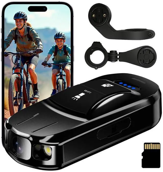 Main image of Portable Mini Bike Camera Front/Rear with Gravity Anti-Shake, 7H Loop Recording Video Recorder, 2000mAh IPX6 Waterproof Small Pocket Cam for Cycling, Vlogging, Sports Travel Security Cam for E Bike