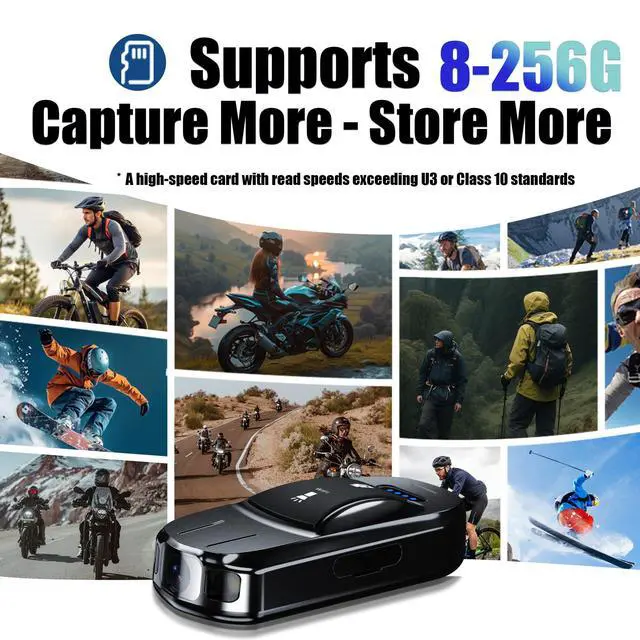 Alt view image 3 of 7 - Portable Mini Bike Camera Front/Rear with Gravity Anti-Shake, 7H Loop Recording Video Recorder, 2000mAh IPX6 Waterproof Small Pocket Cam for Cycling, Vlogging, Sports Travel Security Cam for E Bike