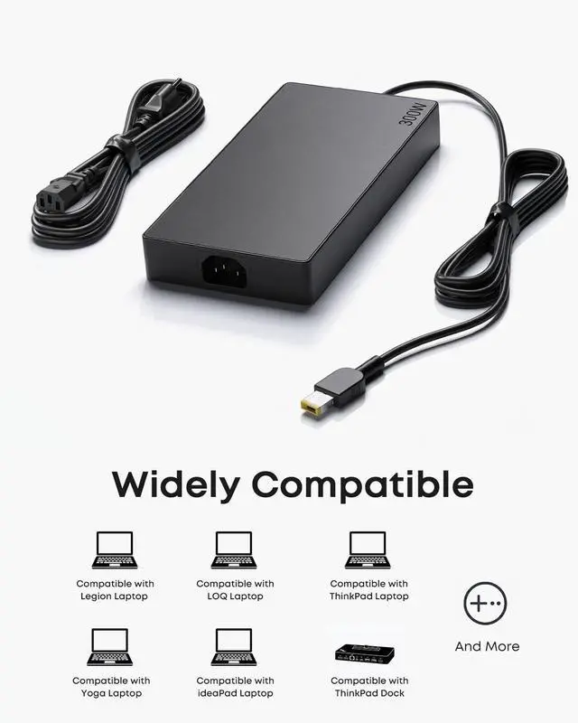 Alt view image 6 of 6 - 300W 245W 230W Charger Fit for Lenovo LOQ Legion 5 Pro ADL245SLC3A | Compatible with ThinkPad Yoga Laptop, ADL245SDC3A, ADL245SCC3A, ADL230SDC3A, ADL230SCC3A, ADL300SDC3A, ADL300SLC3A