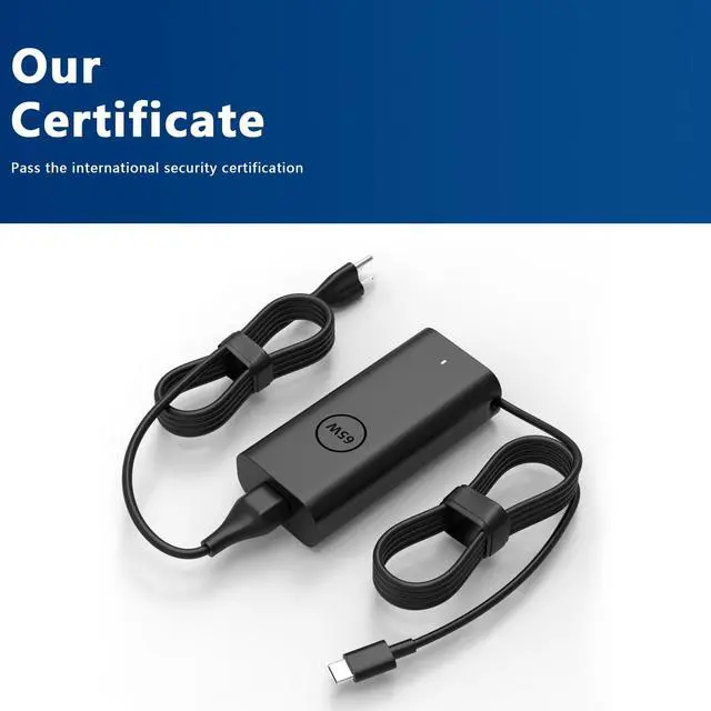 Alt view image 2 of 7 - 65W USB C AI PC Charger Compatible with Dell Pro 14 Plus 13 16 PB14250 PB13250 DB14250 PA16250 DB06250 PC16250/ Pro 14 13 Premium PA13250 PA14250 Rugged 13 14 RB14250 Laptop Power Cord