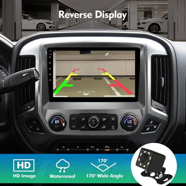 Alt view image 4 of 6 - 10.1 Inch IPS Touchscreen Android 12 Car Stereo for Chevrolet Silverado/GMC Sierra 2014-2018 with Wireless CarPlay & Android Auto 2+32GB Car Radio, Support GPS, WiFi, Bluetooth, FM, Backup Camera
