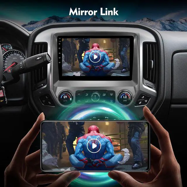 Alt view image 6 of 6 - 10.1 Inch IPS Touchscreen Android 12 Car Stereo for Chevrolet Silverado/GMC Sierra 2014-2018 with Wireless CarPlay & Android Auto 2+32GB Car Radio, Support GPS, WiFi, Bluetooth, FM, Backup Camera