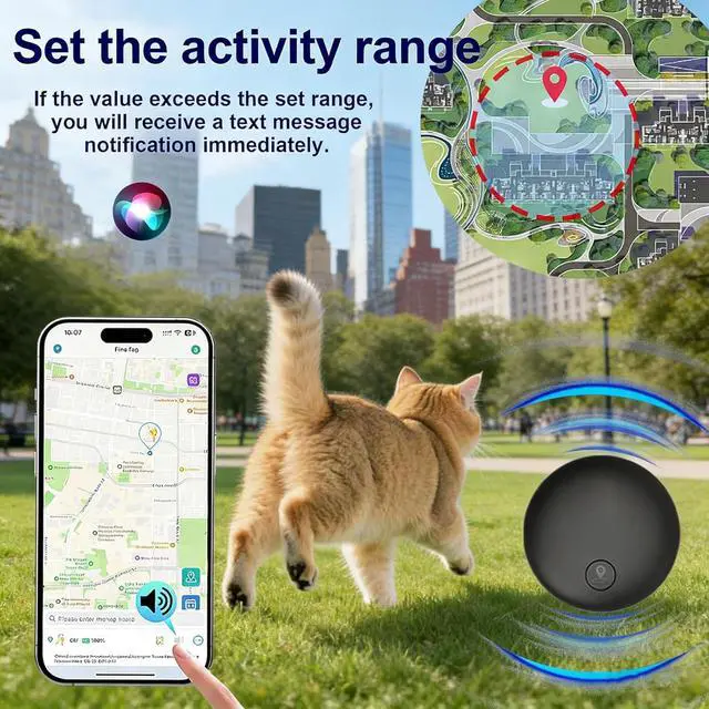 Alt view image 2 of 7 - GPS Tracker for Dogs, Smart Collar with Real-Time Location - Pet Location Tracker with Holder No Monthly Fee/No SIM Card, Works with iOS Find My, Ultra-Slim, IP68 Waterproof, Reliable Performance