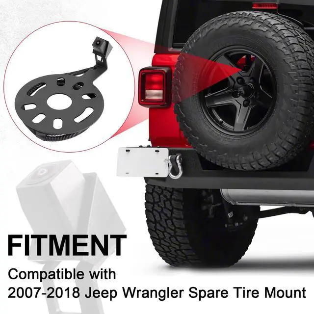 Alt view image 2 of 7 - Car Rear View Back Up Camera Reverse Camera with Wire Adapter | Compatible with 2007-2018 Jeep Wrangler Spare Tire Mount Waterproof Wide Angle Removable Camera