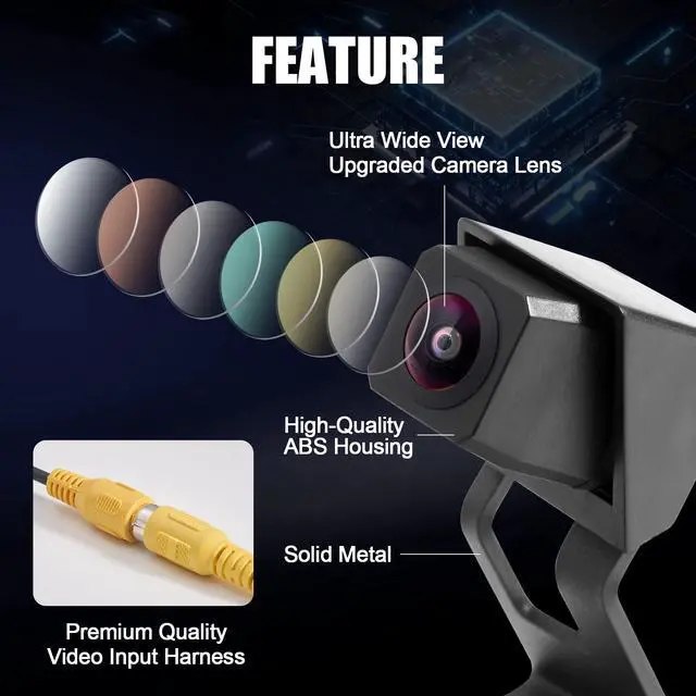 Alt view image 3 of 7 - Car Rear View Back Up Camera Reverse Camera with Wire Adapter | Compatible with 2007-2018 Jeep Wrangler Spare Tire Mount Waterproof Wide Angle Removable Camera