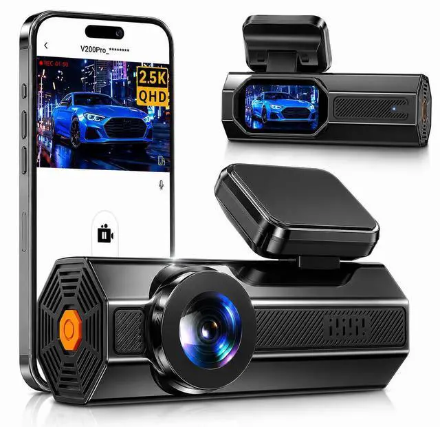 Main image of 2.5K Dash Cam Front, Mini Car Camera with App, 2.4G WiFi Smart Dash Cam for Cars, WDR Night Vision, 24H Parking Mode, G-Sensor, Heat Resistant, Supports 256GB Max