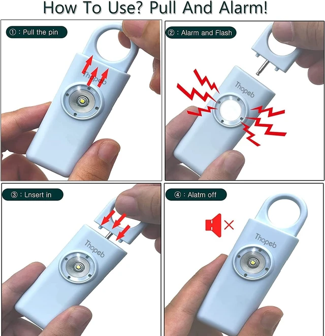 Alt view image 4 of 7 - Personal Safety Alarm for Women Upgraded Rechargeable Strobe with Separate Switch, 135dB Siren, Long-Lasting Protection, Stylish Keychain (Aqua)