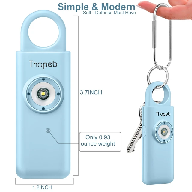 Alt view image 5 of 7 - Personal Safety Alarm for Women Upgraded Rechargeable Strobe with Separate Switch, 135dB Siren, Long-Lasting Protection, Stylish Keychain (Aqua)
