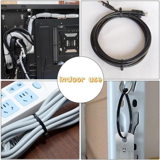 Alt view image 6 of 7 - 2500PCS Zip Ties Assorted Sizes (4/6/8/10/12 Inch) 500PCS Each Black Self-Locking Nylon Cable Ties Multipurpose Wire Ties for Home, Office, Garden, Workshop Indoor/Outdoor Use