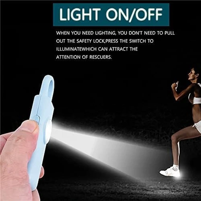 Alt view image 7 of 7 - Personal Safety Alarm for Women Upgraded Rechargeable Strobe with Separate Switch, 135dB Siren, Long-Lasting Protection, Stylish Keychain (Aqua)