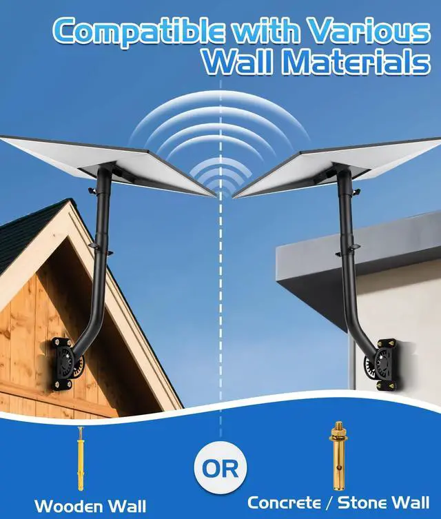Alt view image 7 of 7 - Starlink Gen 3 Mount, 28.3in Starlink Mounting Adapter with 2-in-1 Router Mount, Adjustable Satellite Dish Mount Kit with 360°Rotatable Pole for Wall, Roof, Eaves Installation, All Metal Construction