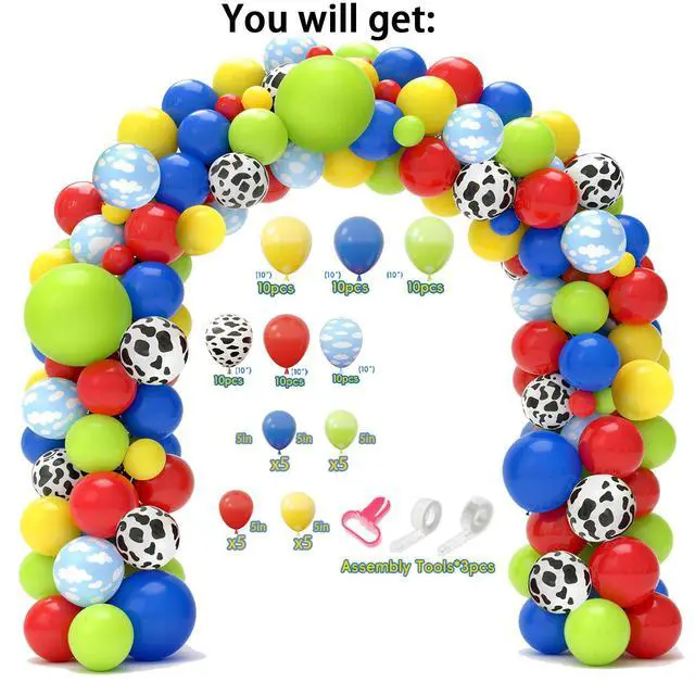 Alt view image 3 of 7 - Blue Sky Cartoon Story Birthday Balloons Arch You've Got A Friend in Me Backdrop and Table Cloth for Boys 1st 2nd 3rd 4th 10th Cartoon Story Birthday Party Supplies Decorations