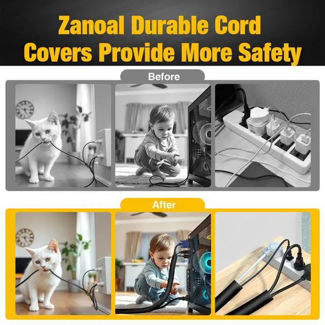 Alt view image 5 of 6 - 300 Inch Self-Wrapping Split Braided Sleeve Cable Management,Automotive Wire Loom Cord Covers,Harness Wires Cord Protectors,Wire Loom Tubing Cable Organizer (3/8"-25ft)