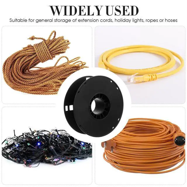 Alt view image 6 of 7 - Small Cord Reel, Portable Open Wire Spool Organizer | Empty plastic cable storage reel for extension cord Ethernet cable, RV, camping, motorhome, garage, workshop