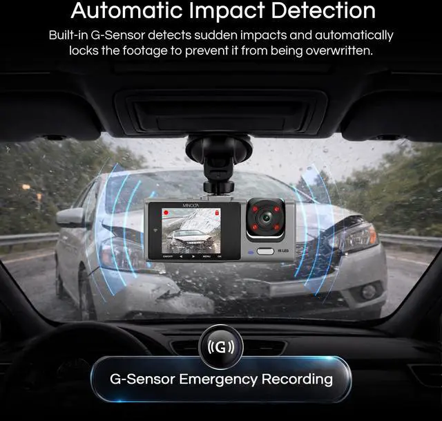 Alt view image 3 of 5 - MNCD230WT 3View 3-Channel Dash Camera 1080P HD (Gray) | Capture sharp photos and video with intuitive controls for travel, family and everyday moments