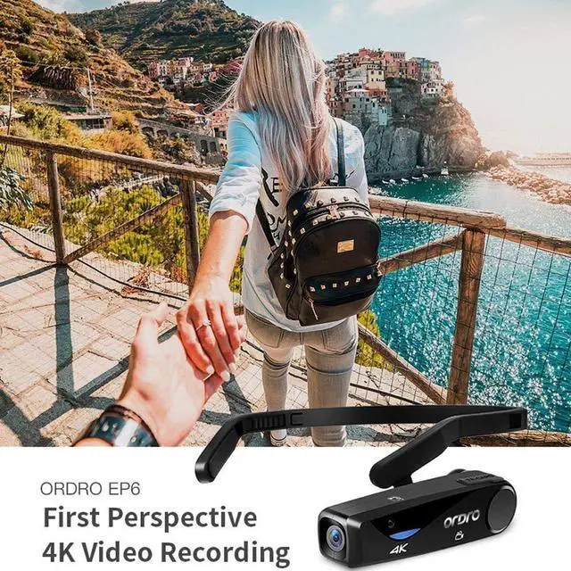 Alt view image 2 of 6 - Camcorder 4K Head Mounted Camera EP6 Wearable Video Camera FHD 1080P 60FPS Vlog Video Recorder WiFi Hands-Off Camera Webcam (32GB Memory Card Included)