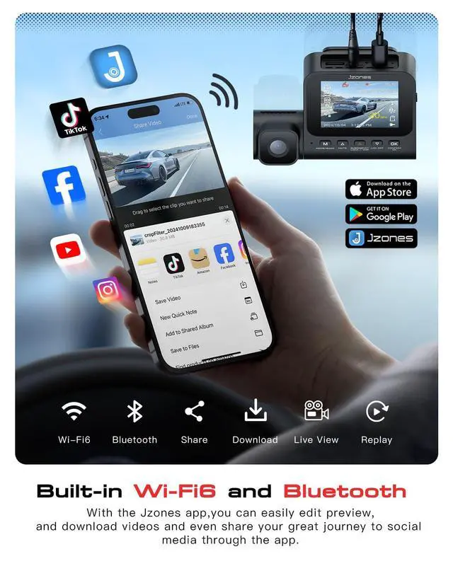 Alt view image 4 of 7 - 3 Channel 4K Dash Cam, STARVIS 2 IMX675, 4K+1080P+1080P Front Inside and Rear Triple Car Camera, Built in GPS WiFi Dash Camera for Cars, IR Night Vision, 24H Parking Mode,Support 256GB Max