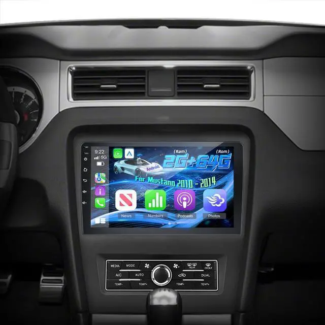 Main image of 2G+64G Car Stereo for Ford Mustang 2010-2014 | with 10.1 inch Touchscreen Radio with Wireless Carplay/Android Auto/GPS/Bluetooth/FM/RDS/SWC/Backup Camera