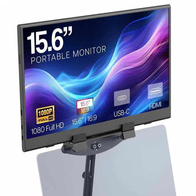Main image of 15.6 inch Portable Monitor with Laptop Screen Extender Holding Bracket, Fits Laptops up to 18.5 inches, Black, STAND-PM01M