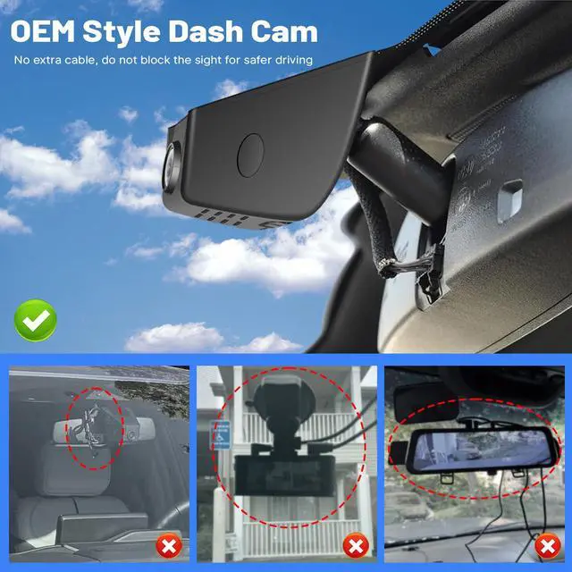 Alt view image 3 of 7 - 4K Dual Dash Cam for Ford F150/F250/ F350/F450 2021-2026 (Model A) | Front 4K + Rear 1080P Dash Camera for Super Duty 2020-2026 XLT Lariat King Ranch Tremor Raptor Limited Platinum + 128GB Card