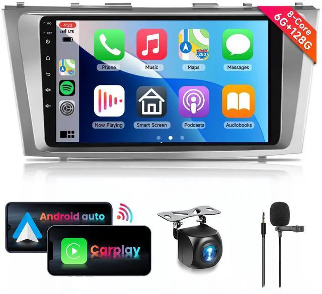 Main image of for Toyota Camry 2006-2011 with JBL 8 CORE 6G+128G Car Radio Stereo with Wireless CarPlay Android Auto, 9 Inch 1280 * 720P IPS Touch Screen Android 13 GPS WiFi Bluetooth 32-Band DSP SWC HD Camera