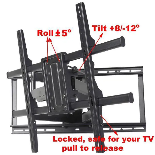 Alt view image 4 of 7 - 24 inch Extension Full Motion Swivel Articulating TV Wall Mount Bracket for Most 40"-90" LED LCD OLED UHD Plasma Flat Screen TV with VESA 684x400,600x400,400x400,200x200mm MW480B BCL