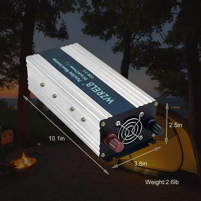 Alt view image 6 of 6 - 1000W Pure Sine Wave Inverter 48V DC to 110V 120V AC,Car Power Inverter with Dual AC Outlets, LED Display,Off-Grid Portable Power Converter for Home, RV, Truck, Camping