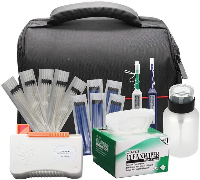 Main image of Fiber Optic Cleaning Kit Fiber Optic FTTH Cleaner Tools with 1.25mm / 2.5mm Fiber Optic Cleaner Pens and Cleaning Sticks Wipes for Cleaning FC SC ST LC MU Connectors