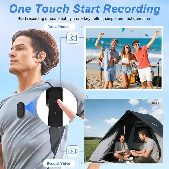 Alt view image 3 of 7 - Mini Body Camera 1080P HD Thumb POV Wearable Action Body Cam Hand Free Vlogging Cameras Worn Small Camcorder with Magnetic Clip for Travel Cycling Pet Walk Vlog