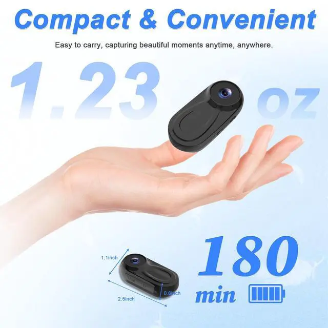 Alt view image 4 of 7 - Mini Body Camera 1080P HD Thumb POV Wearable Action Body Cam Hand Free Vlogging Cameras Worn Small Camcorder with Magnetic Clip for Travel Cycling Pet Walk Vlog