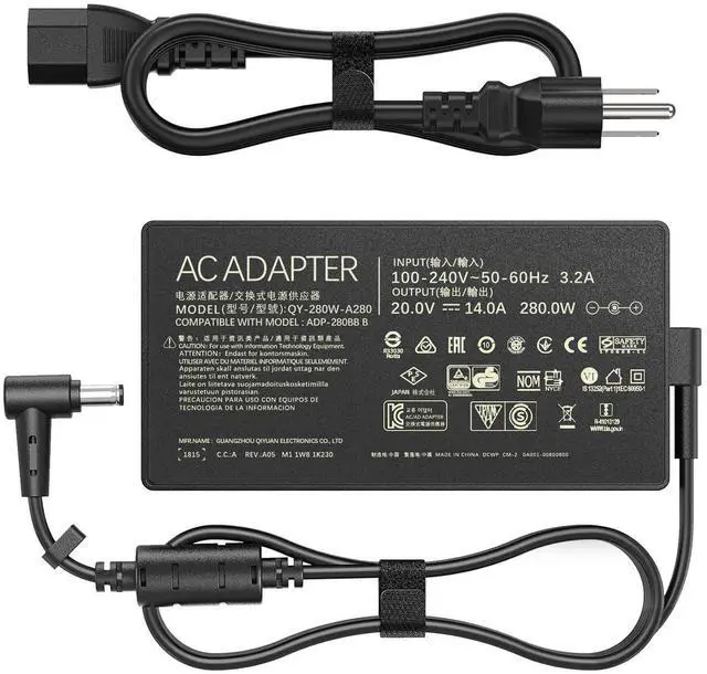 Main image of 280W ADP-280EB B AC Charger Compatible with Asus Rog Flow X16 Rog Strix G15 G16 G17,14A/20V AC Adapter Rog Strix G18 Rog Strix Scar 15 17 SE ROG Zephyrus M16 Tuf Gaming A16 (6.0 X 3.7mm)