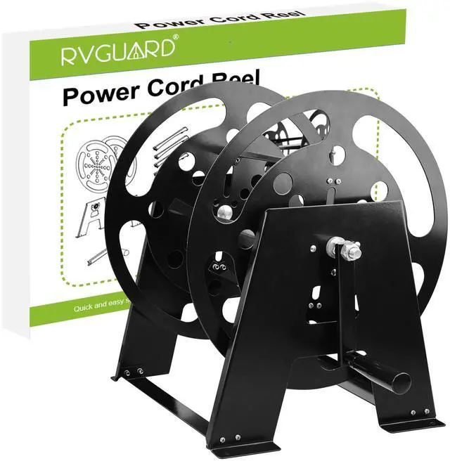 Main image of RV Power Cord Reel, Heavy Duty Power Cord Storage Reel, Holds Up to 50 Feet of 50A (6/3+1/8 AWG) Heavy Duty Power Cord