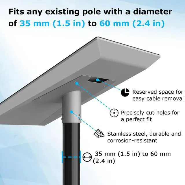 Alt view image 2 of 6 - Starlink Performance Gen 3 Pipe Adapter, Starlink Performance Pole Mount | Stainless Steel, for 35-62mm Metal Pipes, Easy Install, Heavy Duty, Durable for Extreme Climates