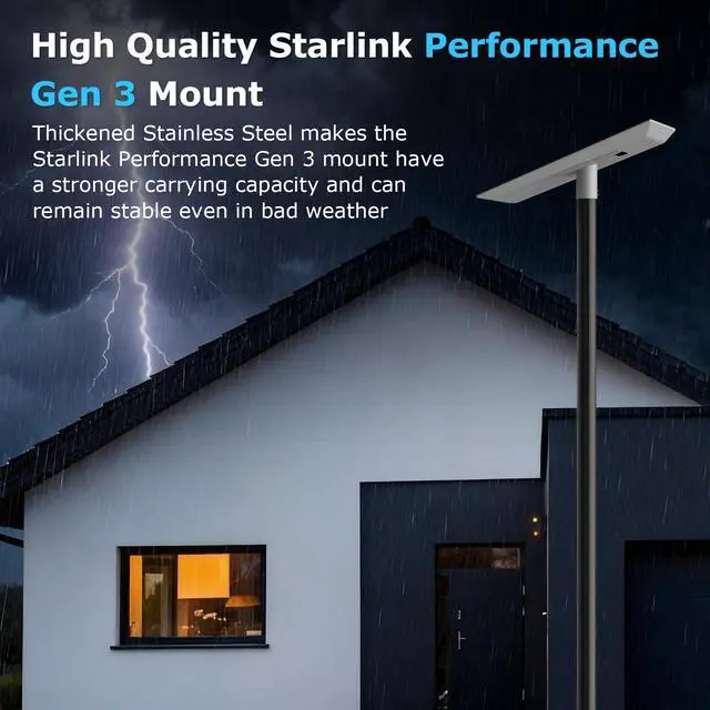 Alt view image 3 of 6 - Starlink Performance Gen 3 Pipe Adapter, Starlink Performance Pole Mount | Stainless Steel, for 35-62mm Metal Pipes, Easy Install, Heavy Duty, Durable for Extreme Climates