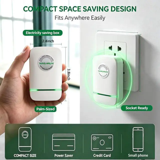Alt view image 3 of 6 - 6 Pack Stopwatt Smart Power Device, US Plug 90V-250V Up to 30KW, Voltage Stabilizer, Stop Watt Plug-in for Home & Office