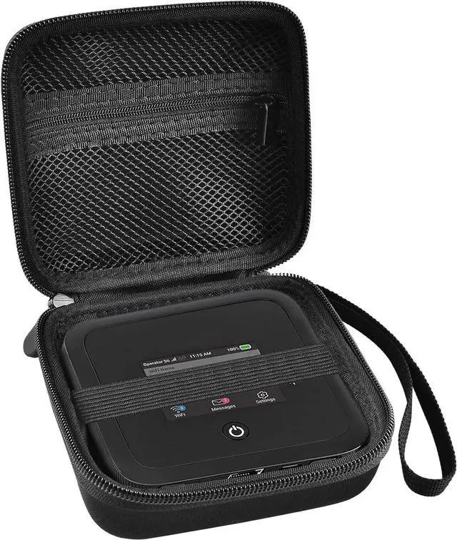 Main image of Travel Router Case Compatible with NETGEAR Nighthawk M7 Pro/ M6 M6 Pro MR6150 6500/ M5 5G MR5200 5100/ M1 M2 Mobile Hotspot. WiFi Router Storage Carrying Holder with Mesh Pocket (Box Only)