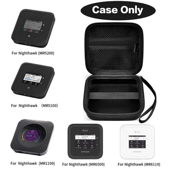 Alt view image 2 of 7 - Travel Router Case Compatible with NETGEAR Nighthawk M7 Pro/ M6 M6 Pro MR6150 6500/ M5 5G MR5200 5100/ M1 M2 Mobile Hotspot. WiFi Router Storage Carrying Holder with Mesh Pocket (Box Only)