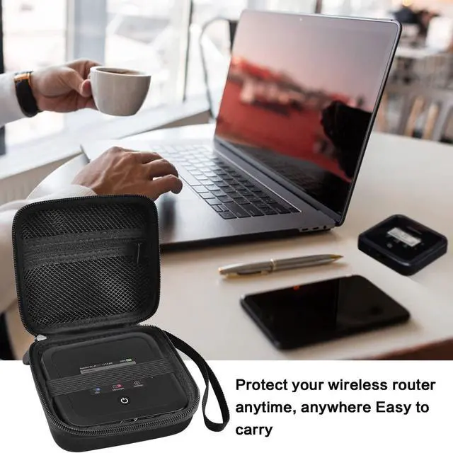 Alt view image 6 of 7 - Travel Router Case Compatible with NETGEAR Nighthawk M7 Pro/ M6 M6 Pro MR6150 6500/ M5 5G MR5200 5100/ M1 M2 Mobile Hotspot. WiFi Router Storage Carrying Holder with Mesh Pocket (Box Only)