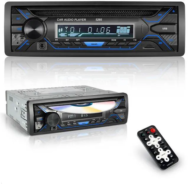 Main image of Single Din Bluetooth Car Stereo with CD DVD Player, Single Din Radio with Bluetooth AM/FM AUX/USB/SD Card Playback
