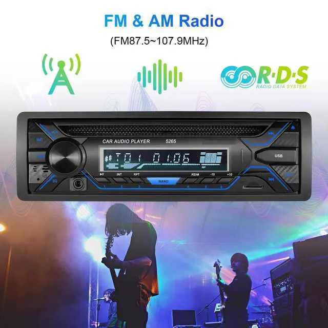 Alt view image 6 of 7 - Single Din Bluetooth Car Stereo with CD DVD Player, Single Din Radio with Bluetooth AM/FM AUX/USB/SD Card Playback