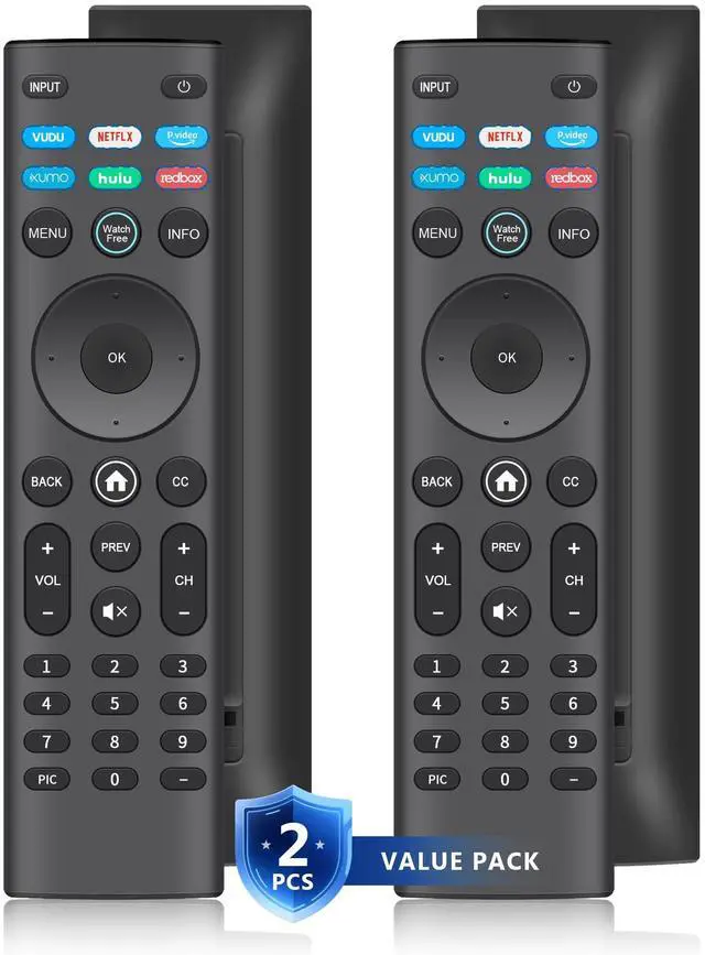 Main image of Pack of 2 Universal Remote XRT140 for VIZIO Smart TV Remote Replacement | for VIZIO XRT136 XRT260 XRT270 TV Remote Control Compatible with All VIZIO Smartcast D, E, M, P, V, PX Series Smart TVs