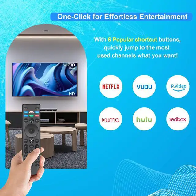 Alt view image 3 of 7 - Pack of 2 Universal Remote XRT140 for VIZIO Smart TV Remote Replacement | for VIZIO XRT136 XRT260 XRT270 TV Remote Control Compatible with All VIZIO Smartcast D, E, M, P, V, PX Series Smart TVs