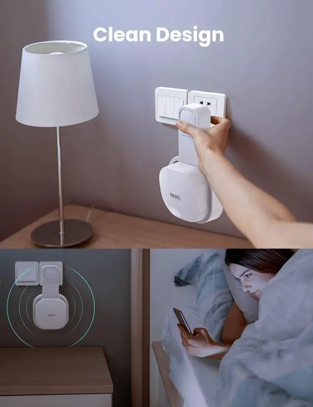 Alt view image 5 of 7 - Wall Mount Holder for eero 6 and eero 6+ Router Mesh Wi-Fi System, No Messy Wires, The Outlet Wall Mount Holder for eero 6 Plus, Stand Bracket for eero 6 Extender Space Saving White