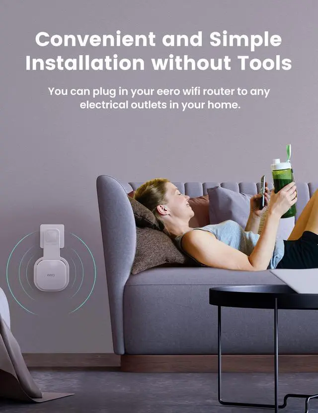 Alt view image 4 of 7 - Wall Mount Holder for eero 6 and eero 6+ Router Mesh Wi-Fi System, No Messy Wires, The Outlet Wall Mount Holder for eero 6 Plus, Stand Bracket for eero 6 Extender Space Saving White