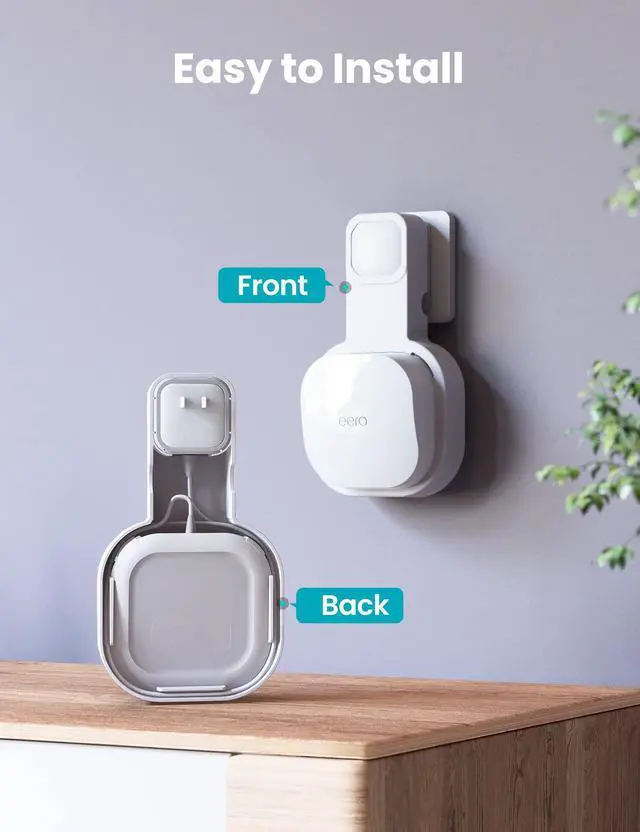 Alt view image 7 of 7 - Wall Mount Holder for eero 6 and eero 6+ Router Mesh Wi-Fi System, No Messy Wires, The Outlet Wall Mount Holder for eero 6 Plus, Stand Bracket for eero 6 Extender Space Saving White