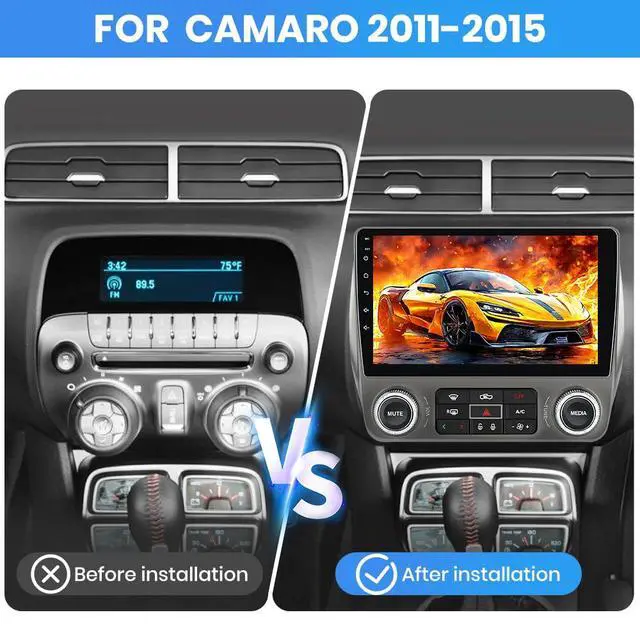 Alt view image 2 of 7 - Car Radio for Chevrolet Chevy Camaro Radio, 2010 2011 2012 2013 2014 2015 Camaro Radio Upgrade with 9 Inch Touchscreen, Android, Carplay, DSP, Bluetooth 5.0, GPS, FM, AM, 2G RAM, 64G ROM