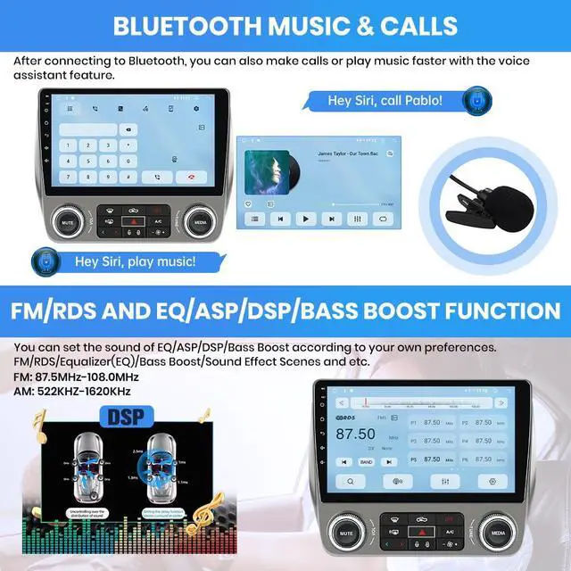 Alt view image 6 of 7 - Car Radio for Chevrolet Chevy Camaro Radio, 2010 2011 2012 2013 2014 2015 Camaro Radio Upgrade with 9 Inch Touchscreen, Android, Carplay, DSP, Bluetooth 5.0, GPS, FM, AM, 2G RAM, 64G ROM