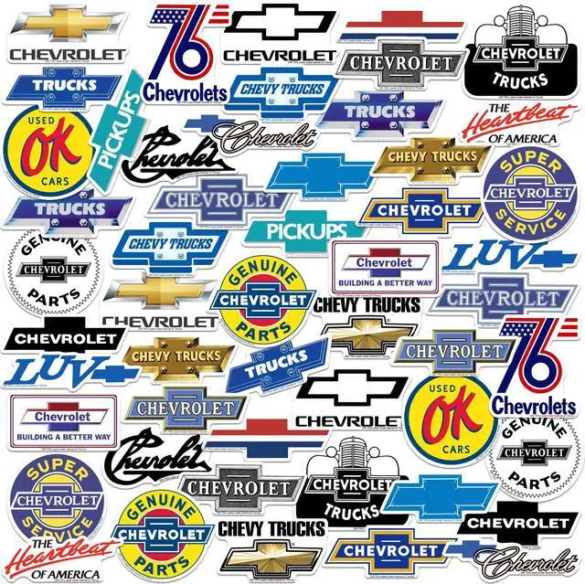 Main image of Chevrolet Branding 50 Vinyl Stickers Waterproof Die-Cut Decals Laptop Car