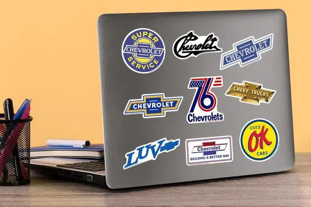 Alt view image 5 of 6 - Chevrolet Branding 50 Vinyl Stickers Waterproof Die-Cut Decals Laptop Car
