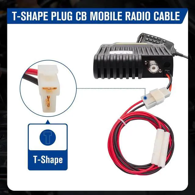 Alt view image 3 of 7 - T-Shape DC Cord Car Power Cable, 3 meters CB Mobile Radio Connector Cable with 15A Fuse for YAESU FT-7800R FT-7900R FT-8900R FT-2600 Kenwood TM-741 TM-G707 TM271 TM281 BTECH ICOM ALINCO ANYTONE